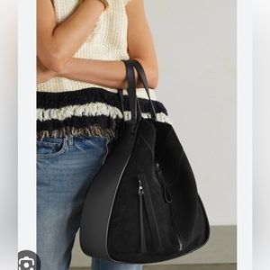 Black suede Loewe Hammock Tote Bag
